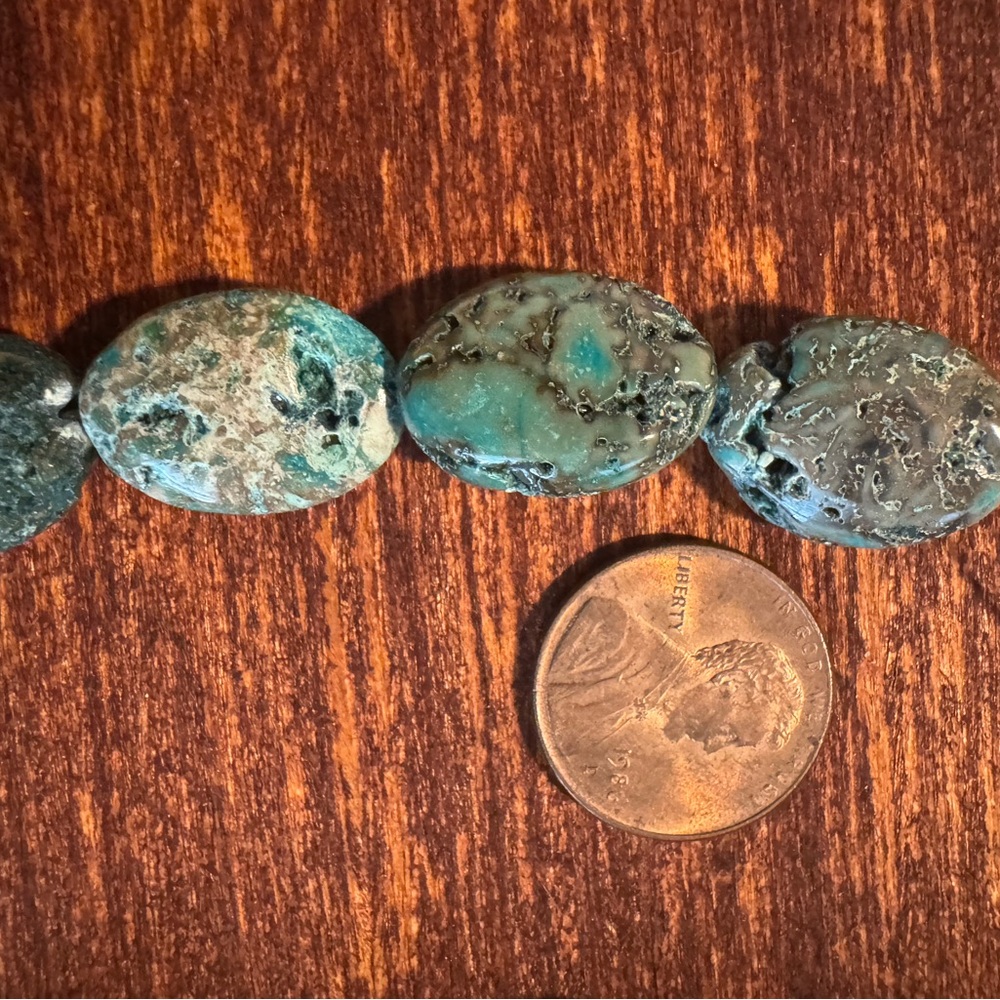 African Turquoise Jasper Nugget Beads | 2 Strands 46 Beads Total - Picture 3 of 5